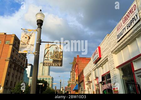 Storico quartiere della 4th Avenue, Birmingham, Alabama, Stati Uniti Foto Stock