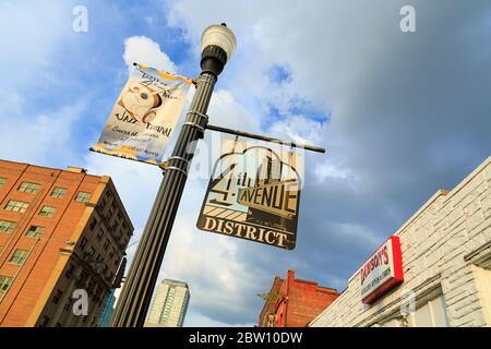 Storico quartiere della 4th Avenue, Birmingham, Alabama, Stati Uniti Foto Stock