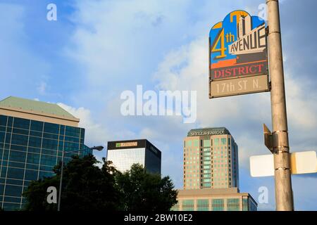 Storico quartiere della 4th Avenue, Birmingham, Alabama, Stati Uniti Foto Stock