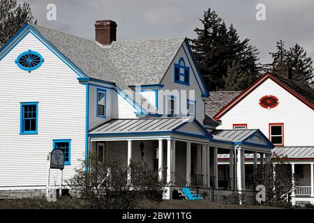 Degli ufficiali di fila, Fort Seward, Haines, Lynn Canal, Alaska, STATI UNITI D'AMERICA Foto Stock