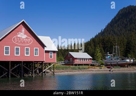 Icy Strait Point Cannery Museum, Hoonah City, Chichagof Island, Alaska sudorientale, Stati Uniti Foto Stock