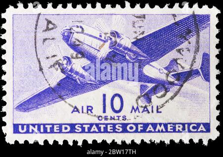 US AirMail Poststage Stamp rilasciato il 15 agosto 1941 Foto Stock