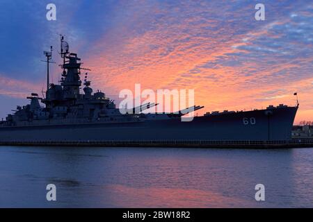 USS Alabama nel Parco commemorativo della Battleship, Mobile, Alabama, Stati Uniti Foto Stock