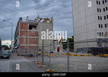 CITTÀ DANNEGGIATA CHRISTCHURCH, NUOVA ZELANDA DOPO UN TERREMOTO, NOVIEMBER, 2017 Foto Stock