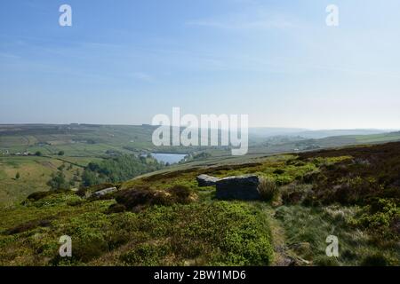 Stanbury Moor, Bronte Country, West Yorkshire in primavera Foto Stock