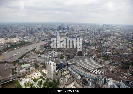 Vista aerea intorno a Waterloo, Londra, Regno Unito Foto Stock