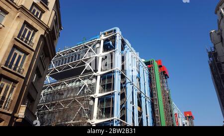 Centre Georges Pompidou, Beaubourg, Ile de France, Paris 4e arr, Francia Foto Stock