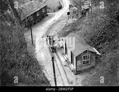 Grotte di funghi a Chislehurst, Kent. 1934 Foto Stock