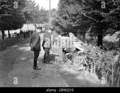 Incidente aereo a Shoreham, Kent. 1934 Foto Stock