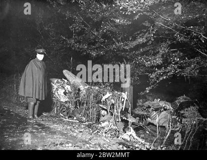 Incidente aereo a Shoreham, Kent. 1934 Foto Stock