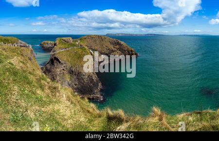 Carrick-a-Rede ponte di corde, Irlanda del Nord, Regno Unito, Europa Foto Stock