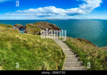 Carrick-a-Rede ponte di corde, Irlanda del Nord, Regno Unito, Europa Foto Stock