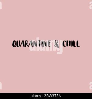 Quarantena e raffreddamento. Poster di social divaricamento per i social media Foto Stock