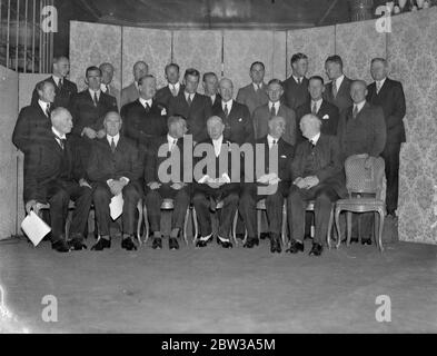 Pranzo degli sportivi britannici al team di test australiano . 30 aprile 1934 Foto Stock