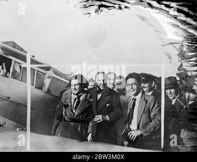 Jean Batten all'arrivo a Casablanca in Marocco . 1935 Foto Stock