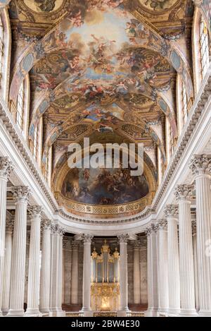 Cappella nella Reggia di Versailles, Parigi, Francia Foto Stock