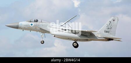 MDD F-15C Eagle, 583, di 133 Sqn, forza aerea israeliana a RAF Waddington durante l'Esercito Cobra Warrior, Waddington, Regno Unito, 4 settembre 2019. Foto Stock