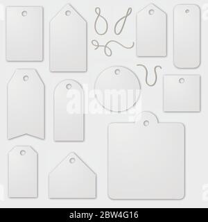 Set di schede bianche vuote Illustrazione Vettoriale