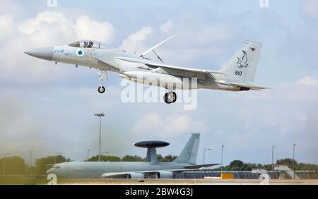 MDD F-15C Eagle, 810 anni, della 133 Sqn, forza aerea israeliana a RAF Waddington durante la Excercise Cobra Warrior, Waddington, Regno Unito, 4 settembre 20 Foto Stock