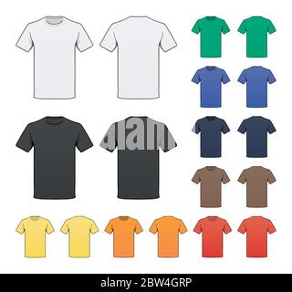 Modello di T-shirt colorato vuoto Illustrazione Vettoriale