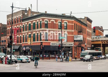 Edificio commerciale a Wicker Park Foto Stock