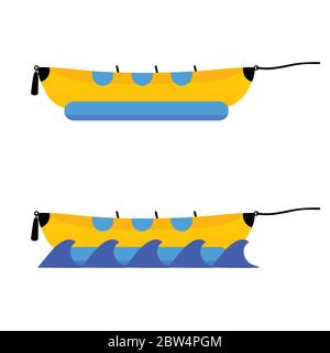 imbarcazione banana illustrazione vettore su sfondo bianco Illustrazione Vettoriale