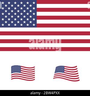 Vettore di bandiera americana - bandiera degli Stati Uniti d'America con colori originali Illustrazione Vettoriale