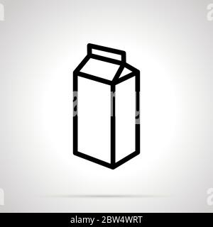 Confezione di latte, semplice icona nera Illustrazione Vettoriale
