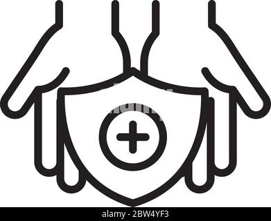 igiene personale delle mani, protezione delle mani prevenzione delle malattie e salute linea di cura immagine vettoriale Illustrazione Vettoriale