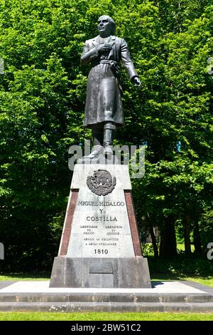Monumento a Miguel Hidalgo y Costilla di Juan Olaguíbel, dono del Messico all'Organizzazione Internazionale del lavoro, ILO, Ginevra, Svizzera Foto Stock