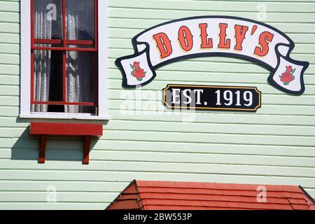 Il bordello di Dolly su Creek Street, Ketchikan, Alaska sudorientale, Stati Uniti Foto Stock