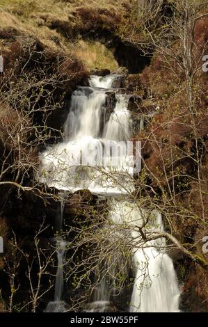 Cascata tra le due cascate principali di Nant y Llyn. Foto Stock