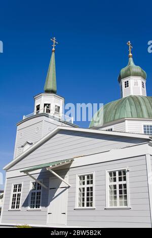 Cattedrale ortodossa russa di San Michele, Sitka, isola Baranof, Alaska sudorientale, Stati Uniti Foto Stock