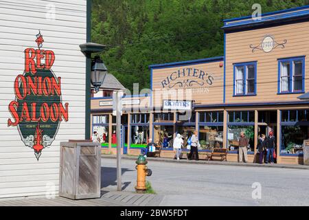 Broadway Street, Skagway, Alaska, Stati Uniti Foto Stock