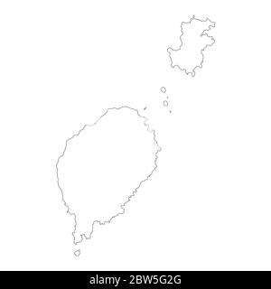 Mappa vettoriale Sao Tomé e Principe. Paese e capitale. Illustrazione vettoriale isolata. Contorno. Illustrazione EPS 10. Illustrazione Vettoriale