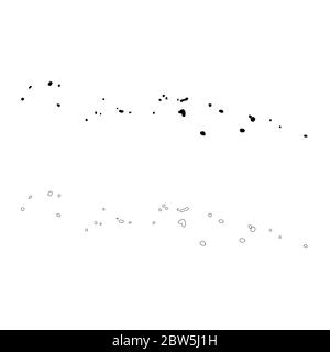 Mappa vettoriale Stati Federati della Micronesia. Illustrazione vettoriale isolata. Nero su sfondo bianco. Illustrazione EPS 10. Illustrazione Vettoriale