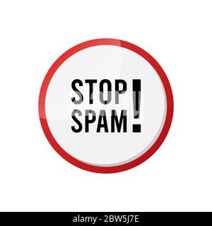 forma rossa del segno di stop con la parola stop spam su di esso - vettore Illustrazione Vettoriale