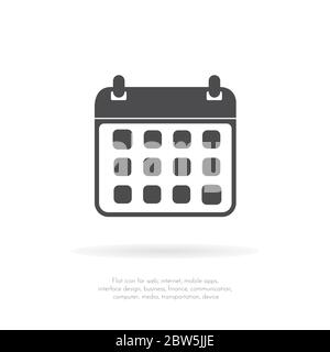 Icona del calendario. Icona Flat Web Mobile. Illustrazione vettoriale. Illustrazione Vettoriale