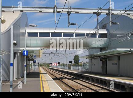 Stazione ferroviaria dell'aeroporto internazionale di Southend Foto Stock