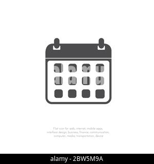 Icona del calendario. Icona Flat Web Mobile. Illustrazione vettoriale. Illustrazione Vettoriale