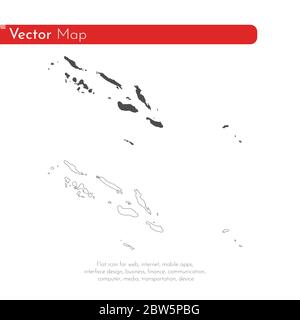 Mappa vettoriale Isole Salomone. Illustrazione vettoriale isolata. Nero su sfondo bianco. Illustrazione EPS 10. Illustrazione Vettoriale