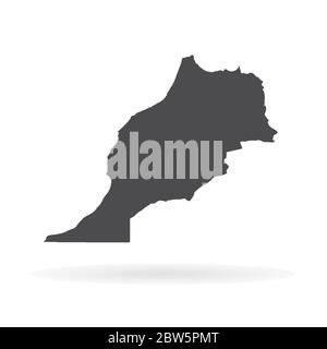 Mappa vettoriale Marocco. Illustrazione vettoriale isolata. Nero su sfondo bianco. Illustrazione EPS 10. Illustrazione Vettoriale