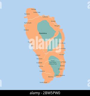Mappa vettoriale Dominica. Illustrazione vettoriale isolata. EPS 10. Illustrazione Vettoriale