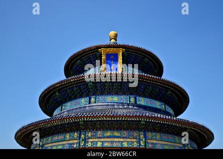 Tempio del Cielo: Sala di preghiera per i buoni raccolti. Pechino, Cina Foto Stock