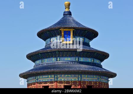 Tempio del Cielo: Sala di preghiera per i buoni raccolti. Pechino, Cina Foto Stock