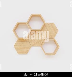 Spazio per la copia su scaffale Hexegon Foto Stock