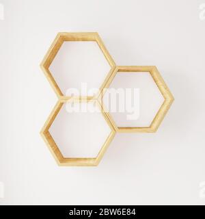 Scaffali Hexegon per spazio per la copia o per la simulazione Foto Stock