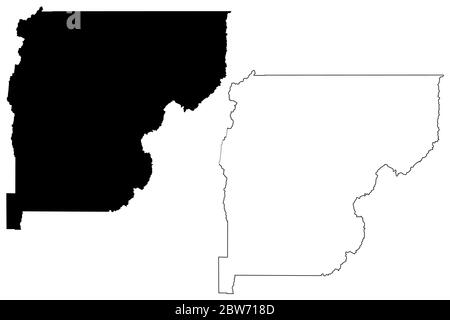 Valley County, Idaho (Stati Uniti, Stati Uniti d'America, Stati Uniti, Stati Uniti, Stati Uniti) mappa vettoriale, schizzo scrimolo Long Valley mappa Illustrazione Vettoriale