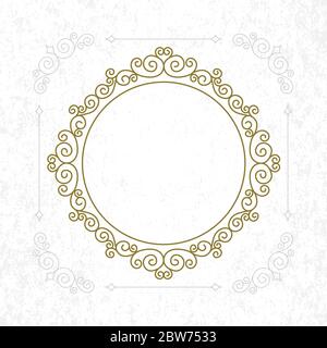 Ornamento vintage su sfondo di carta vecchio. Modello di copertina retro. Parte del set. Illustrazione Vettoriale