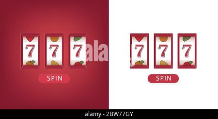 Slot machine tre sette jackpot. Illustrazione riuscita ha vinto nel jackpot di gioco del casino. Illustrazione Vettoriale